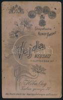 cca 1900 Fiatal fiú portréja, vizitkártya Vajda Dezső újvidéki (Neusatz, Novi Sad) műterméből, 10,5x...