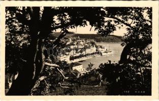 Hvar, Lesina; general view, harbor, steamship
