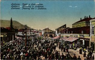 Leskovac, Leskovatz; Vásár, piac / Markttag / Pazarny dan / market day (EK)