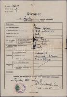 1919-1939 2 db rabbi (Halpert Salamon, Herzog Manó) által aláírt születési anyakönyvi kivonat, rossz...