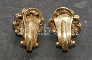 Gyöngy berakásos 18K arany (Au) fülbevaló, összesen bruttó 5,5g / Golden (18K) earring with bead inl...