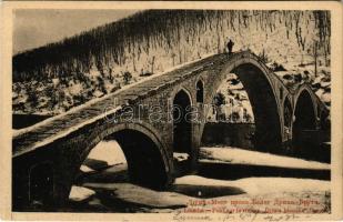 Luma, Ljuma, Lyuma, Liomha; Pont sur la riviera Drima blanche Brouti / bridge over the White Drin river near Bruti, winter (EK)