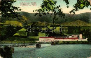 1916 Foca, Foce; bridge. Verlag Simon Kattan + feldpost (worn corners)