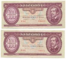 1992. 100Ft "B 153 160371" + 1993. 100Ft "B 343 036443" T:F szép papír