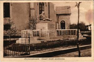 1927 Hajdúszoboszló, Elesett hősök emlékműve, hősök szobra. Petrányi Foto (EB)