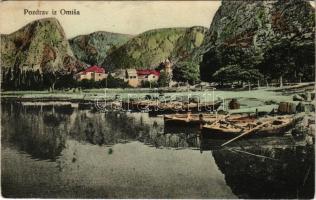 1916 Omis, Omisa; general view, boats. Ivan Franceschi Ivanov + feldpost