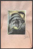 Básty 1922 jelzéssel szerelmesek 5 db grafika, erotika. Pasztell, papír, jelzettek 10x12 cm Kartonon