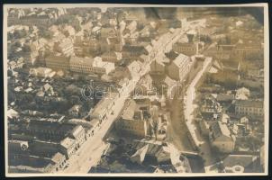 cca 1930-1940 Miskolc, légi felvétel, M. kir. Légügyi Hivatal, 10×15,5 cm