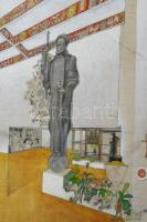 Tálos Gyula (1887-1975): Art deco enteriőr terve, ca. 1930. Akvarell, karton. jelzett. 35x36 cm