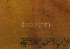 Tálos Gyula (1887-1975): Art deco enteriőr terve, ca. 1930. Akvarell, karton. jelzett. 35x36 cm