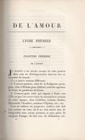 Stendhal [Beyle, Henri]: 
De l'Amour. Tome premier. (Számozott.)
Lyon, 1922. H. Lardanchet (I...