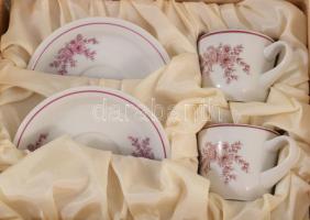 Doboznyi Hollóházi tárgy, kétszemélyes kávés szett, dísztál, váza, 6 darab kupica, fogpiszkatartó