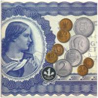 2006. 1Ft-100Ft (7xklf) forgalmi sor szettben + 1946. 1Ft Ag "Hatvanéves a Forint" utánver...