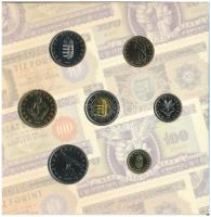 2006. 1Ft-100Ft (7xklf) forgalmi sor szettben + 1946. 1Ft Ag "Hatvanéves a Forint" utánver...