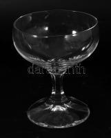 Kristály talpas pohár szett, 6 darab, hibátlan, m: 10 cm