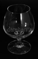 Kristály talpas konyakos pohár szett, 6 darab, hibátlan, m: 11,5 cm