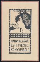 Rozsnyai/Rozsnyay Kálmán (1871-1948): Hanny Aladár és hitvese könyveiből (szecessziós ex libris), 19...