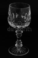 Ólomkristály talpas borospohár garnitúra, 6 darab, hibátlan, m: 15,5 cm