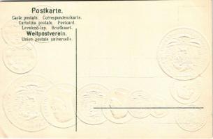 Venezuela / Set of coins, currency exchange chart and flag of Venezulea. H.S.M. Emb. litho (lyuk / p...