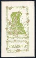 Rozsnyai/Rozsnyay Kálmán (1871-1948): Dr. Káldor Artúr (szecessziós ex libris), 1905 körül. Vonalas ...