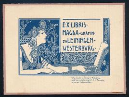 Rozsnyai/Rozsnyay Kálmán (1871-1948): Ex libris Magda Gräfin zu Leiningen-Westerburg (szecessziós kö...