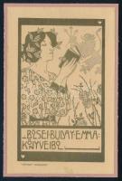 Rozsnyai/Rozsnyay Kálmán (1871-1948): Bölsei Buday Emma könyveiből (szecessziós ex libris), 1902 kör...