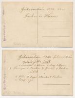 1920 Békéscsaba - 2 db régi fotó képeslap: birkózók, Róna Károly fényképész felvételei / 2 pre-1945 ...