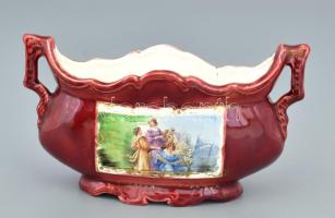 Osztrák porcelán kínáló, mitológiai jelenettel, Matricás, jelzett, hibátlan 17 cm