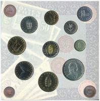 1997. 50f-200Ft (10xklf) "Magyarország pénzérméi" forgalmi sor dísztokban, közte 1997. 200...