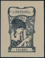 Rozsnyai/Rozsnyay Kálmán (1871-1948): Ex libris Szabó Aurél (szecessziós könyvjegy), 1902 körül. Von...