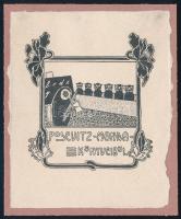 Rozsnyai/Rozsnyay Kálmán (1871-1948): Posevitz Manda könyveiből (szecessziós ex libris), 1903 körül....