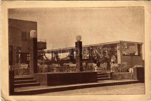 1937 Hajdúszoboszló, Gambrinus szálló, terasz részlet. Tiszántúli Könyv- és Lapkiadó r.t. Direction: Vitéz L. Nánási (EB)