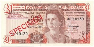 Gibraltár 1975. 1P "010139", piros "SPECIMEN (Minta)" bélyegzéssel T:UNC,AU
Gib...