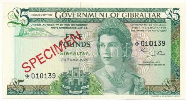Gibraltár 1975. 5P "010139", piros "SPECIMEN (Minta)" bélyegzéssel T:UNC,AU
Gib...