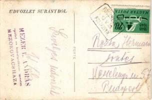 1950 Surány (Pócsmegyer), Fodor csárdája. photo + "Pócsmegyer postai ügyn." (vágott / cut)