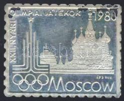 1980. "Olimpia Moszkva" bélyeg formájú Ag plakett 3,4g T:exPP