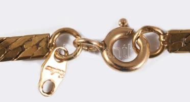 Arany (Au) kígyó pancer nyaklánc, 14k, jelzett, h: 48cm, nettó 11g