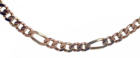 Arany (Au) figaro 5+1 szemű nyaklánc, 14 karátos, jelzett, h: 49 cm, nettó 29,5g