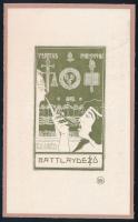 Rozsnyai/Rozsnyay Kálmán (1871-1948): Ex libris Battlay Dezső (szecessziós könyvjegy), 1903 körül. V...