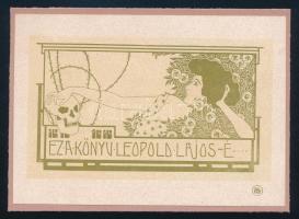 Rozsnyai/Rozsnyay Kálmán (1871-1948): Ez a könyv Leopold Lajos-é (szecessziós ex libris), 1903 körül...