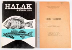 Rákos Zoltán: Halgazdaságtan. Szerk.: - -. Szarvas, 1977, Debreceni Agrártudományi Egyetem Mezőgazdasági Főiskolai Kar, 220 p. Megjelent 225 példányban. Kiadói félvászon-kötés, foltos, szakadt elülső borítóval. + Berinkey László: Halak. Bp.,1966, Akadémiai, 2+138+1 p. Megjelent 500 példányban. Kiadói egészvászon-kötés, kiadói papír védőborítóban.