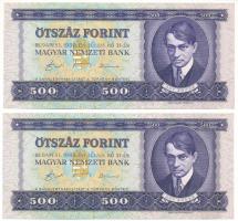 1990. 500Ft (2x) sorszámkövetők "E 855 043735 - E 855 043736" Az 516-os árverés 30938 számú tételének előzménye. T:UNC,AU hullámos papír Adamo F43