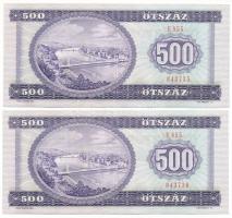 1990. 500Ft (2x) sorszámkövetők "E 855 043735 - E 855 043736" Az 516-os árverés 30938 szám...