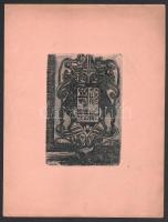 Nagy Sándor (1869-1950): Ex libris V. Olgyai (Olgyai Viktor), 1913 körül. Rézkarc, papír, jelzett a ...