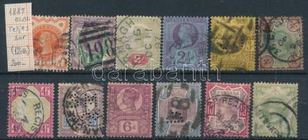 Nagy-Britannia 1887/1892 Forgalmi sor Mi 86-97 (Mi EUR 200.-)