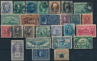 USA kis tétel 26 db bélyeg stecklapon