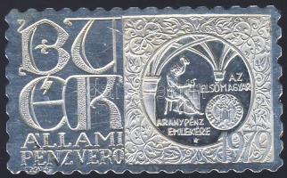 1979. "Állami Pénzverő-BUÉK" bélyeg formájú Ag plakett 4,75g T:1