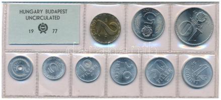 1977. 2f-10Ft (9xklf) érmés forgalmi sor fóliatokban T:UNC patina Adamo FO10