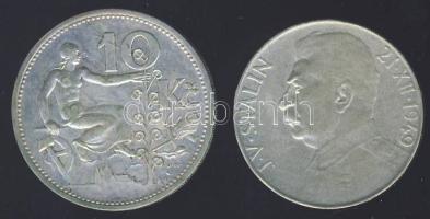 Csehszlovákia 1931 10K Ag T:2 + 1949 50K Sztálin Ag T:3