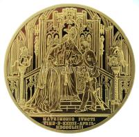 DN "Magyar Aranyóriások - Ferenc József és Erzsébet házassági érme 1854" aranyozott Cu utá...